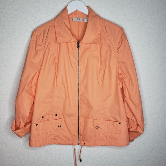 Chico's Jackets & Blazers - Chico's Cantaloupe Peach Cotton Lightweight Jacket Chico's Jackets & Blazers - Chico's Cantaloupe Peach Cotton Lightweight Jacket